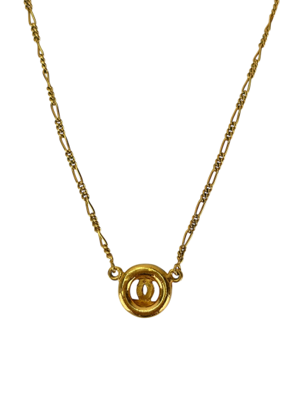 CHANEL -  Medallion Gold Chain Pendant Necklace