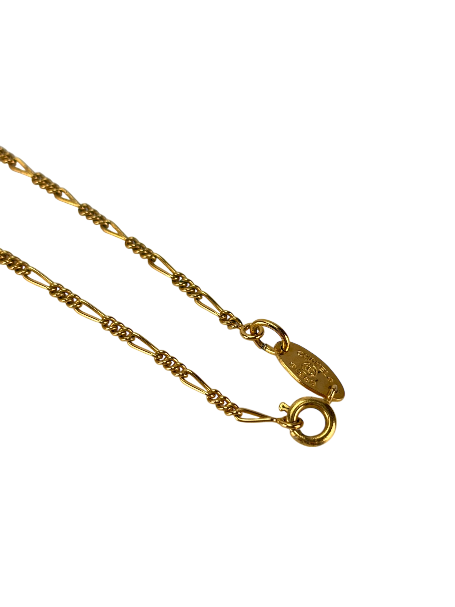 CHANEL -  Medallion Gold Chain Pendant Necklace