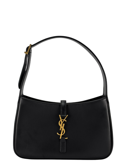 SAINT LAURENT - Black Calfskin Paris YSL Hobo Bag