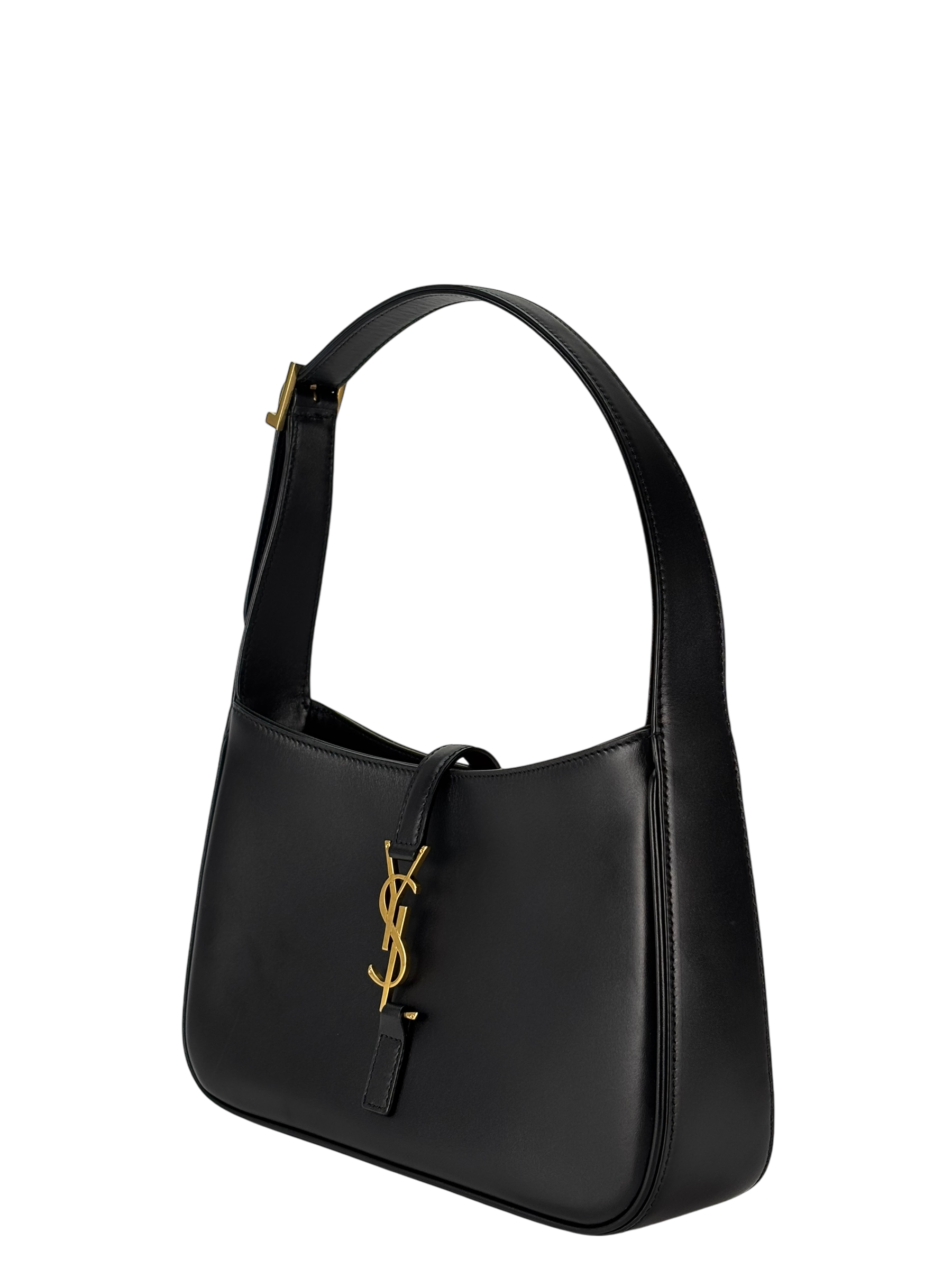 SAINT LAURENT - Black Calfskin Paris YSL Hobo Bag