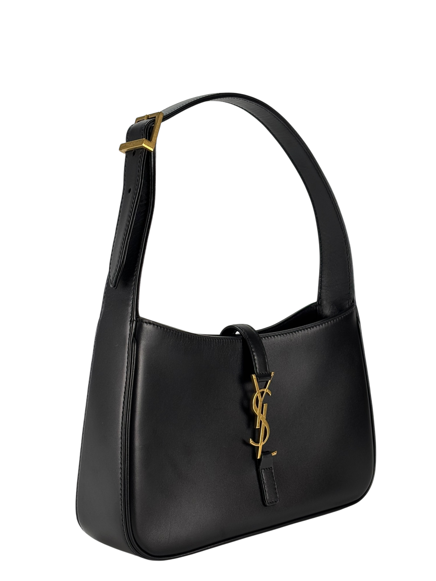 SAINT LAURENT - Black Calfskin Paris YSL Hobo Bag