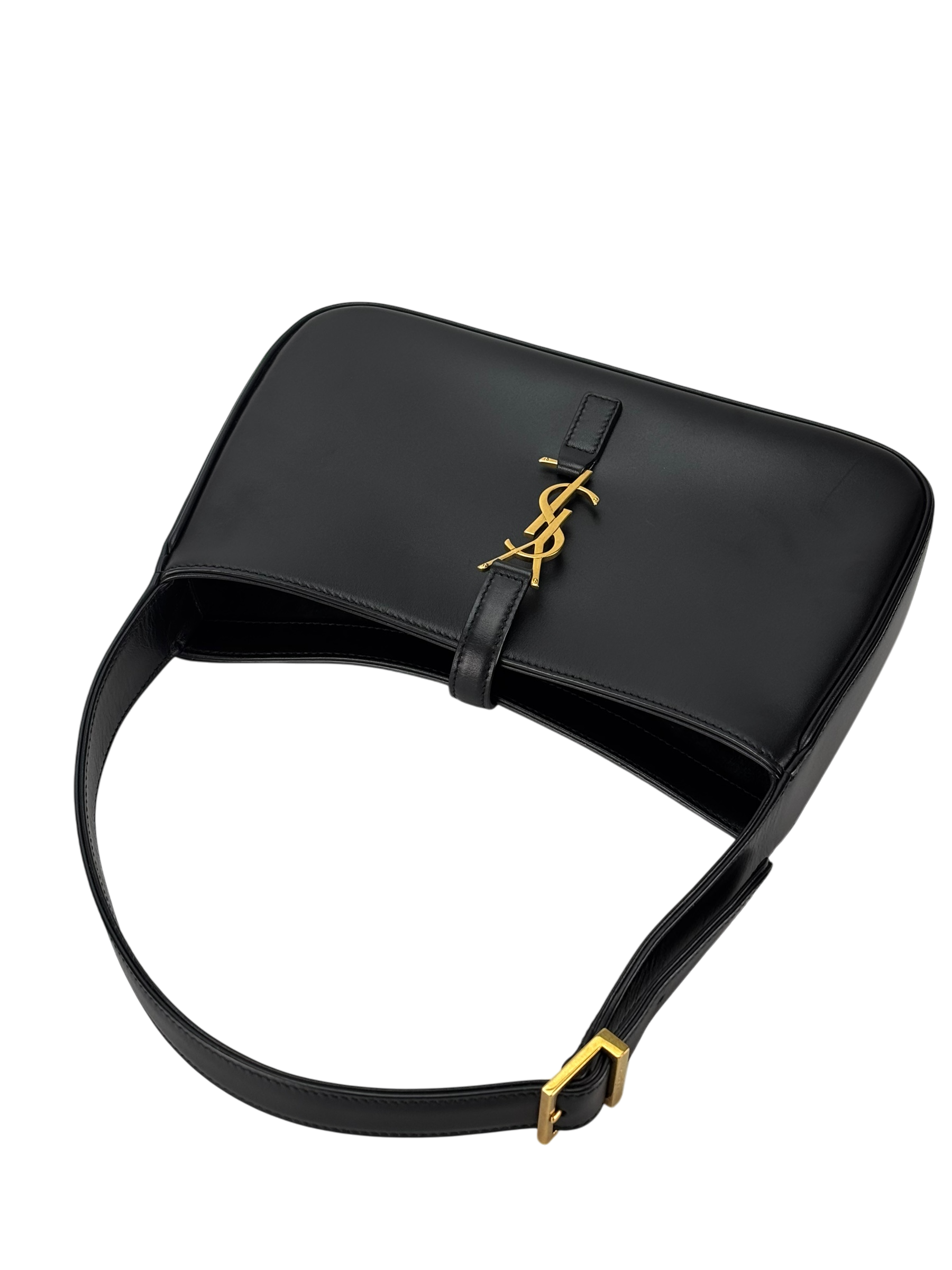 SAINT LAURENT - Black Calfskin Paris YSL Hobo Bag