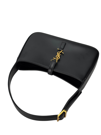 SAINT LAURENT - Black Calfskin Paris YSL Hobo Bag