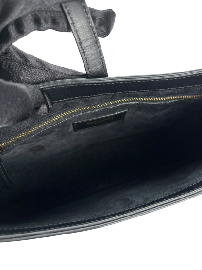 SAINT LAURENT - Black Calfskin Paris YSL Hobo Bag