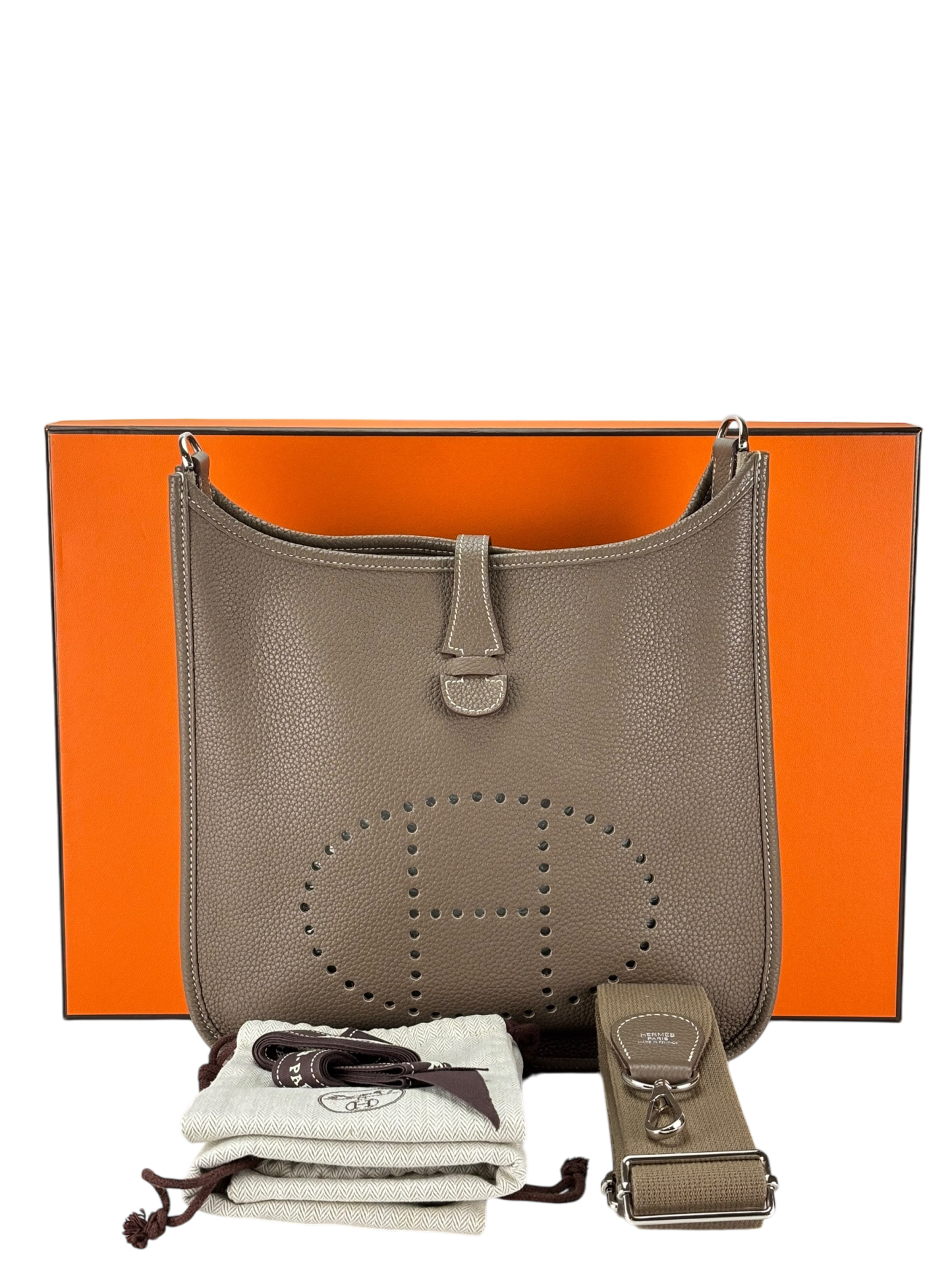 HERMES - Evelyne PM Evelyne 29 Etoupe Clemence Palladium Hardware