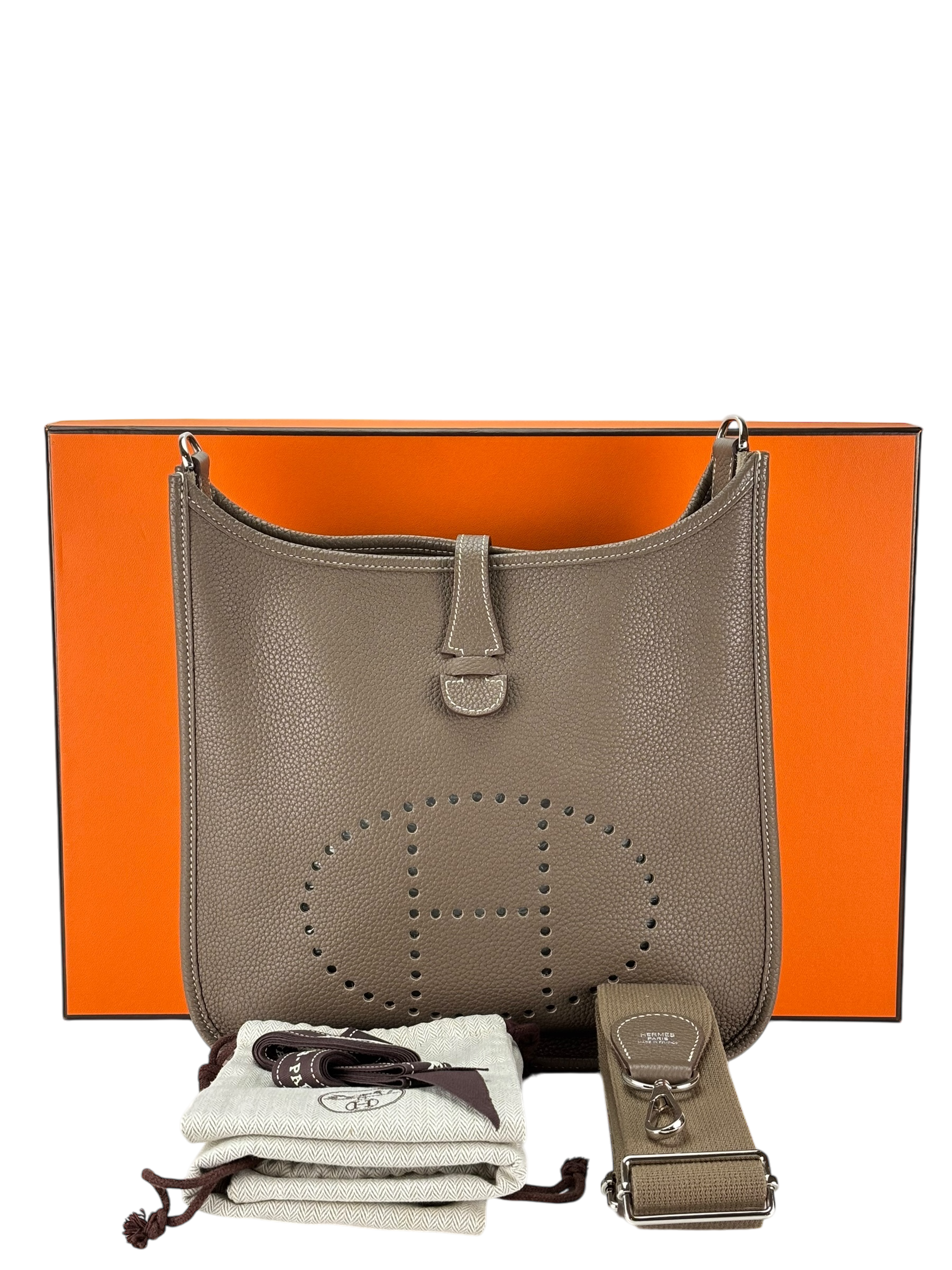 HERMES - Evelyne PM Evelyne 29 Etoupe Clemence Palladium Hardware