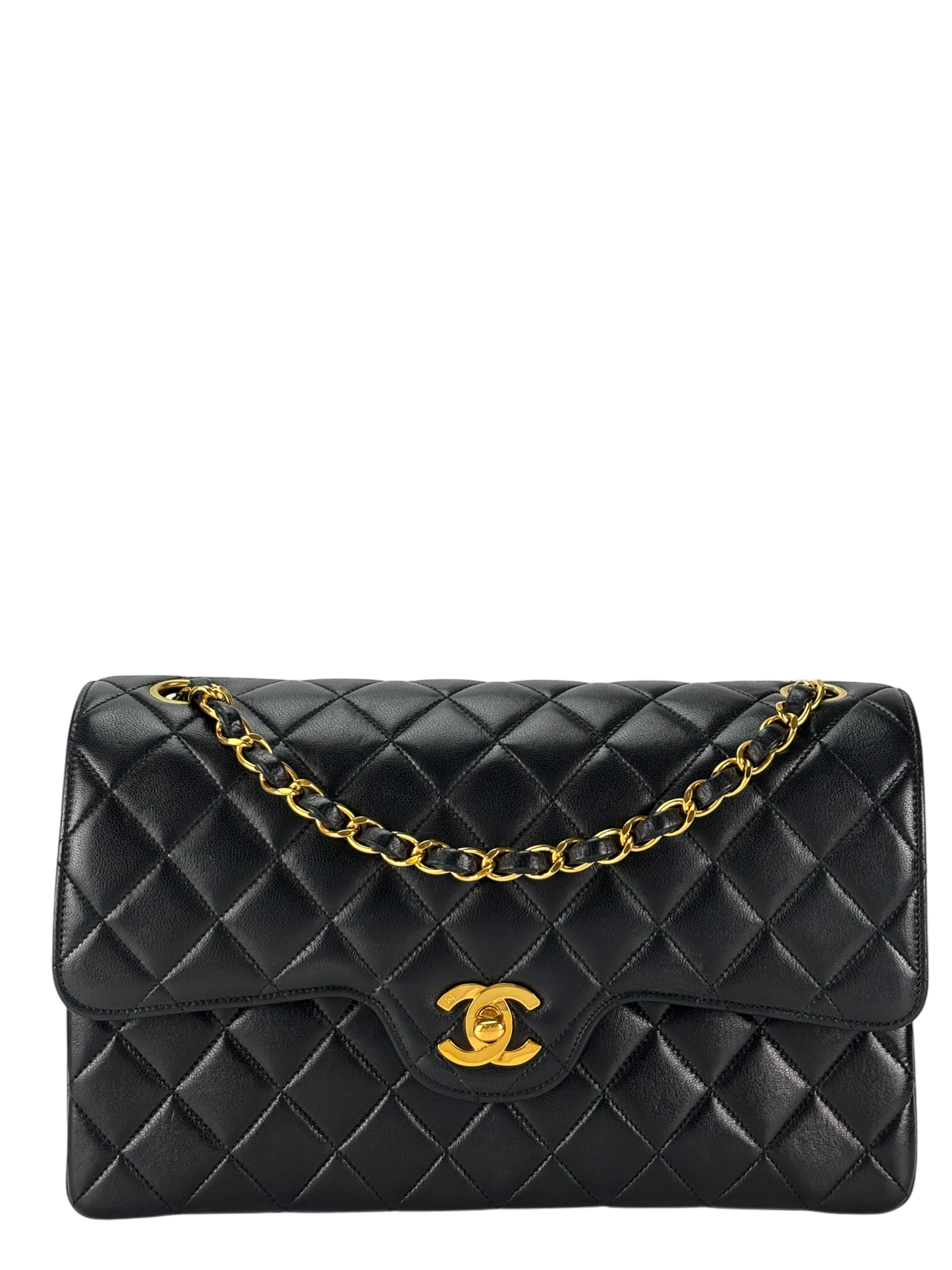 CHANEL - Double Flap Crossbody Medium Timeless Lamskin Flap Chain Shoulder Bag