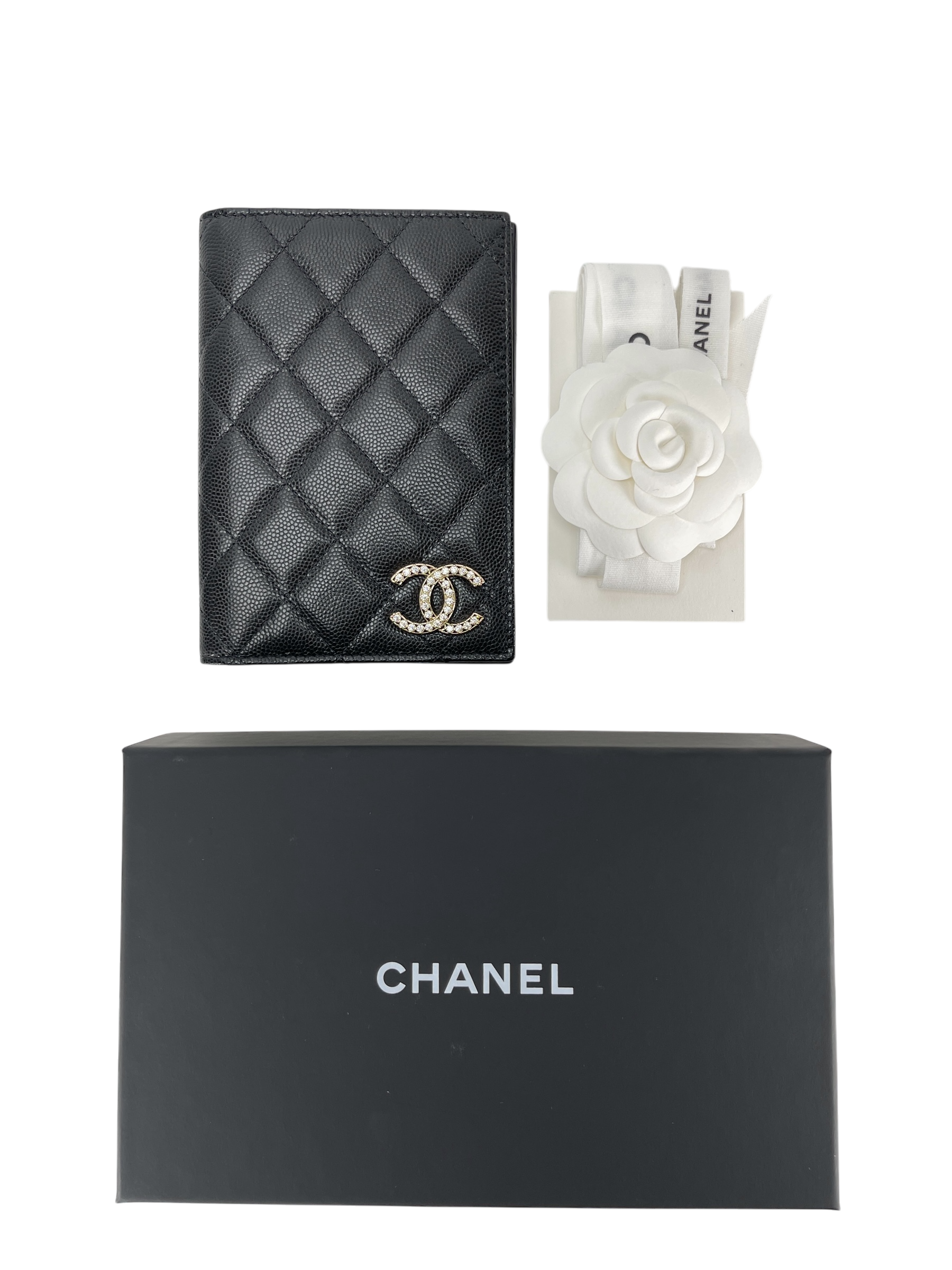 CHANEL - Black Caviar 25S Passport Bag