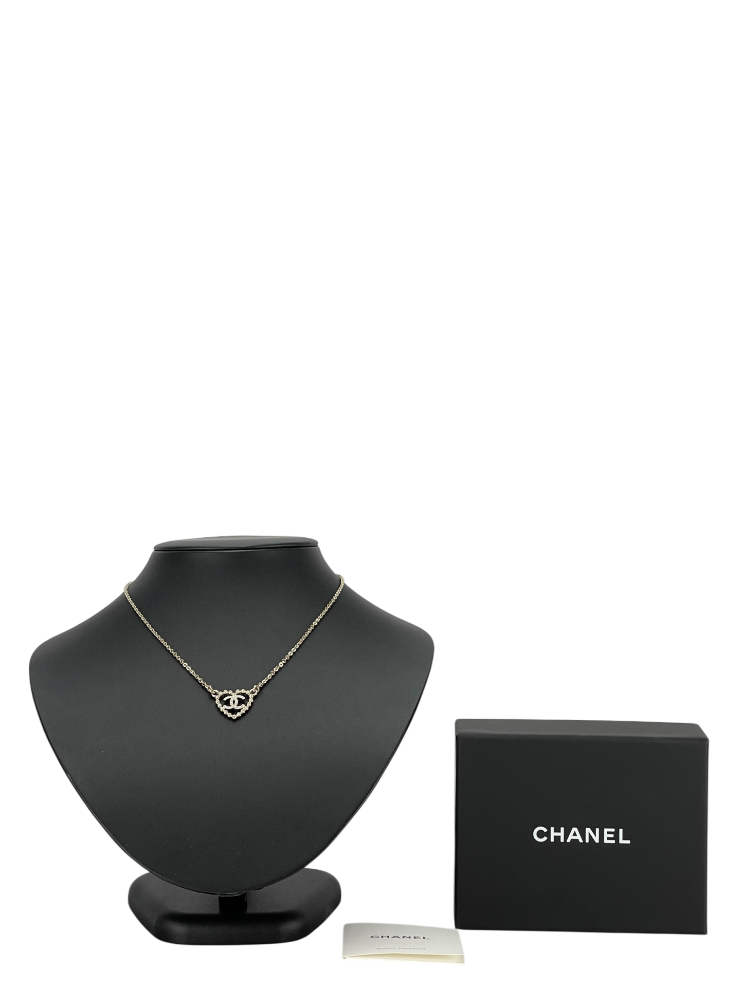 CHANEL - Gold Chain Heart Coco Mark Necklace 