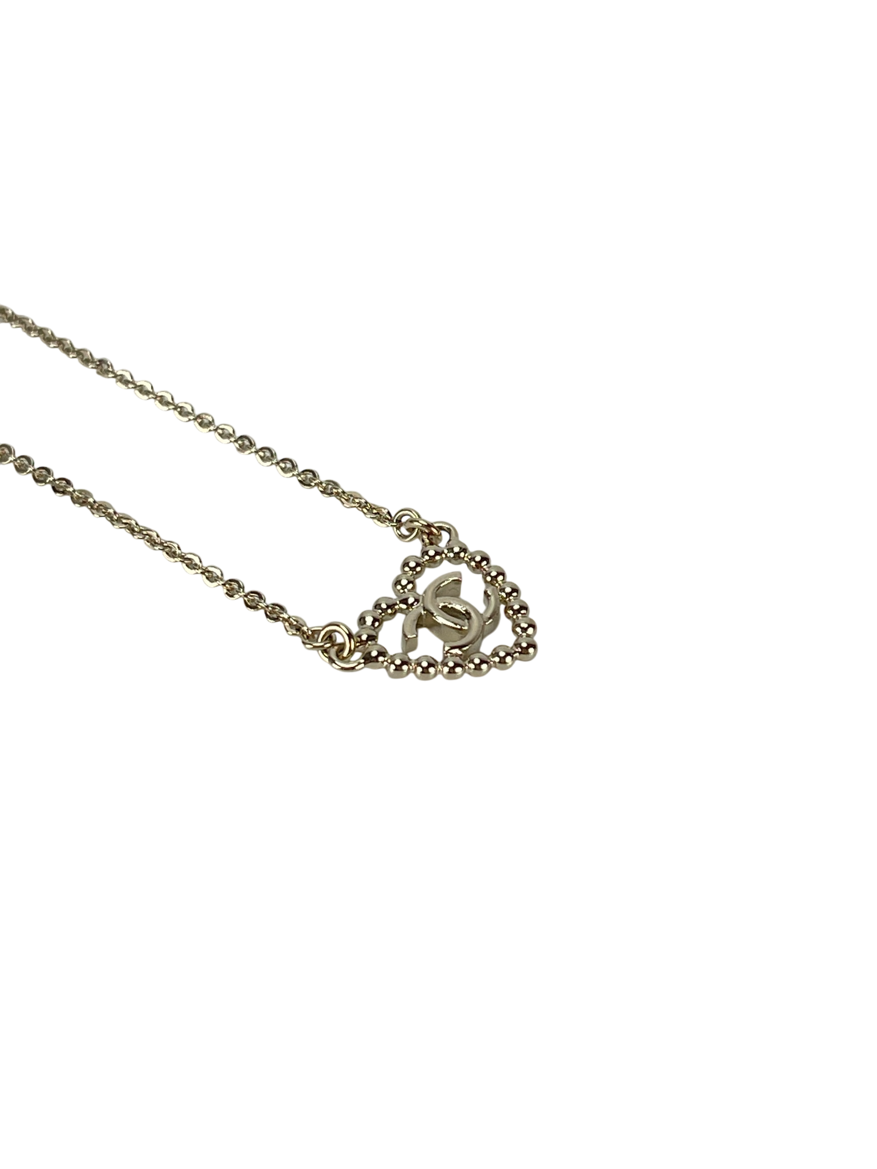 CHANEL - Gold Chain Heart Coco Mark Necklace 