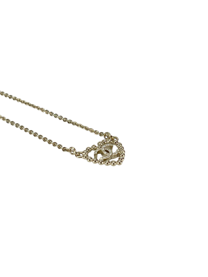 CHANEL - Gold Chain Heart Coco Mark Necklace 