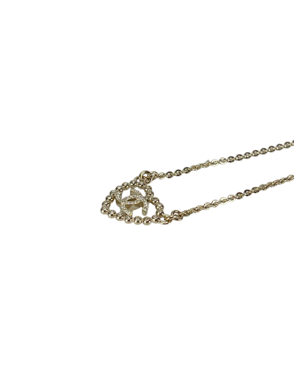 CHANEL - Gold Chain Heart Coco Mark Necklace 