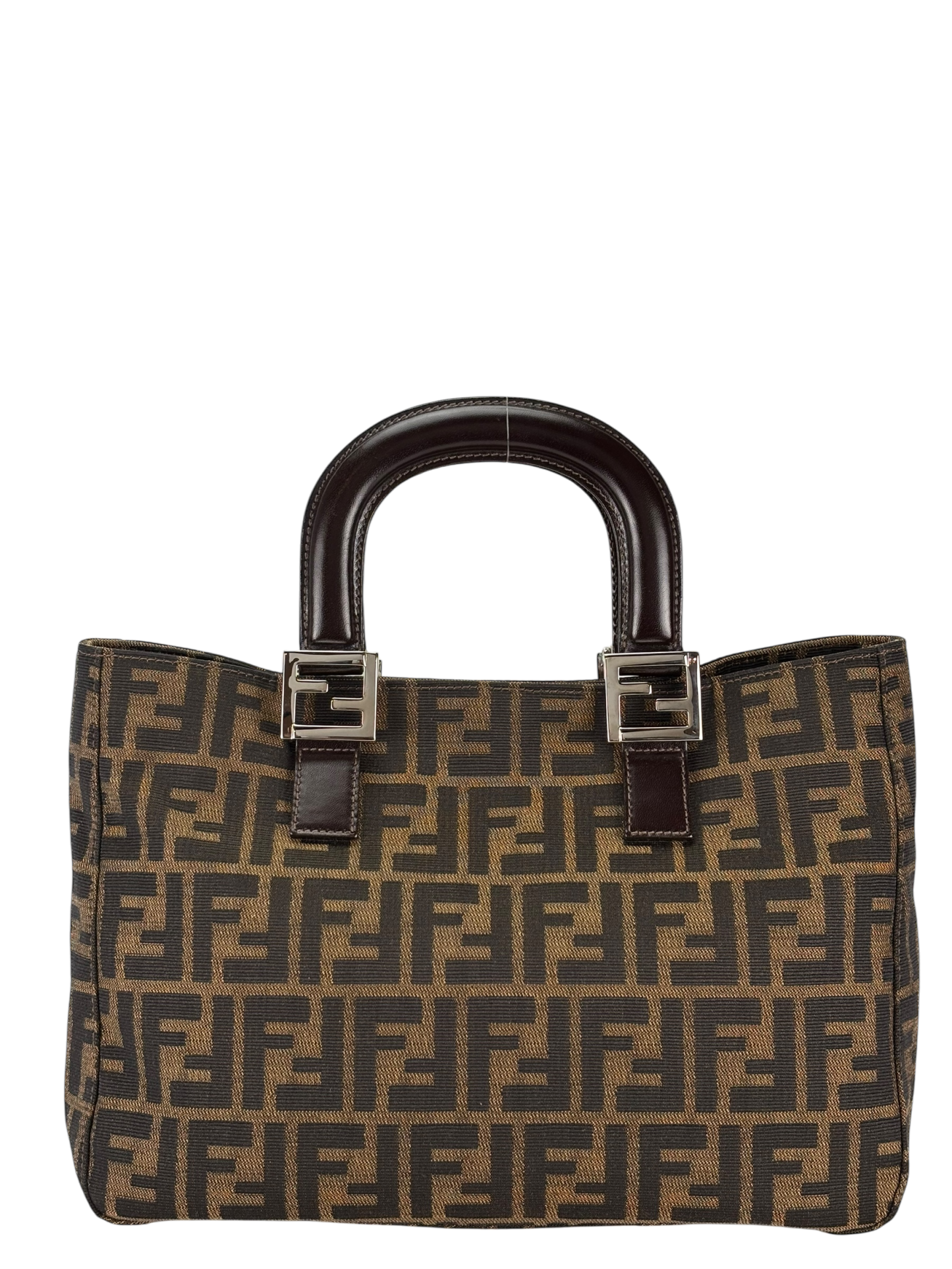 FENDI - Brown Canvas Zucca Nylon Handbag