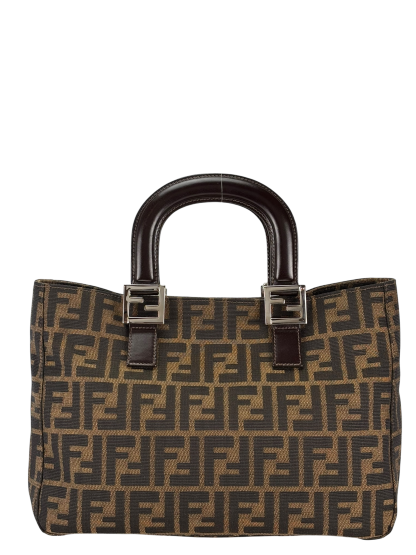 FENDI - Brown Canvas  Zucca Nylon Handbag