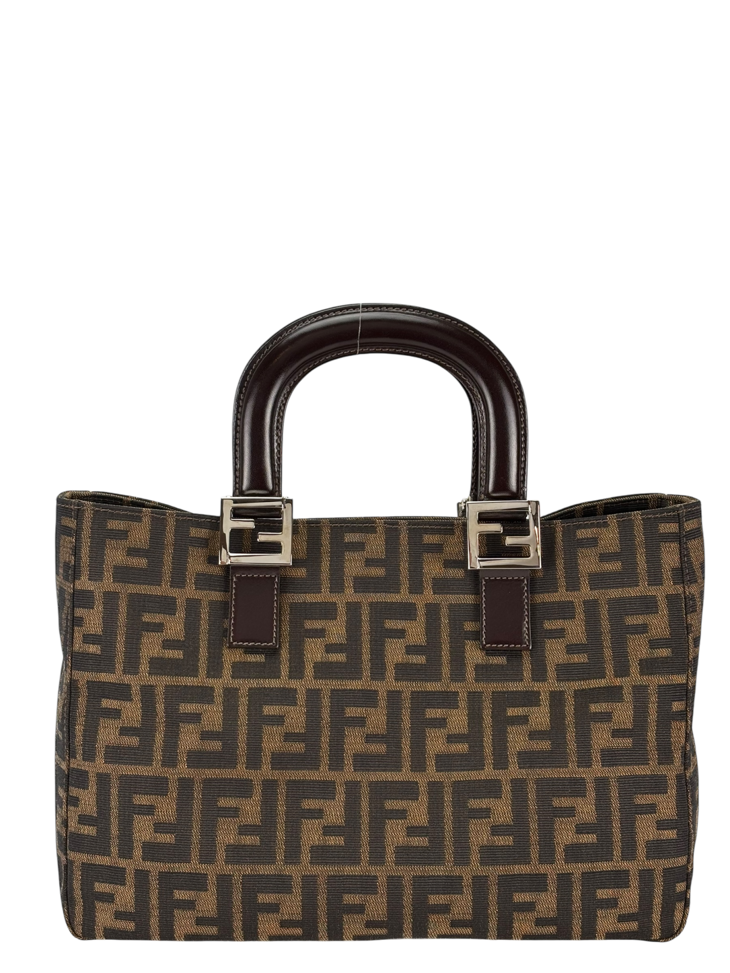 FENDI - Brown Canvas Zucca Nylon Handbag