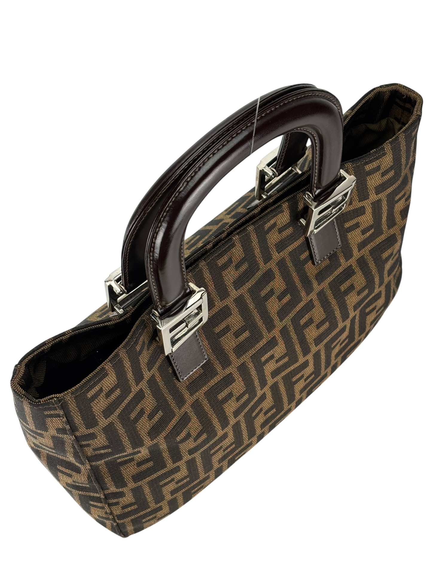 FENDI - Brown Canvas Zucca Nylon Handbag