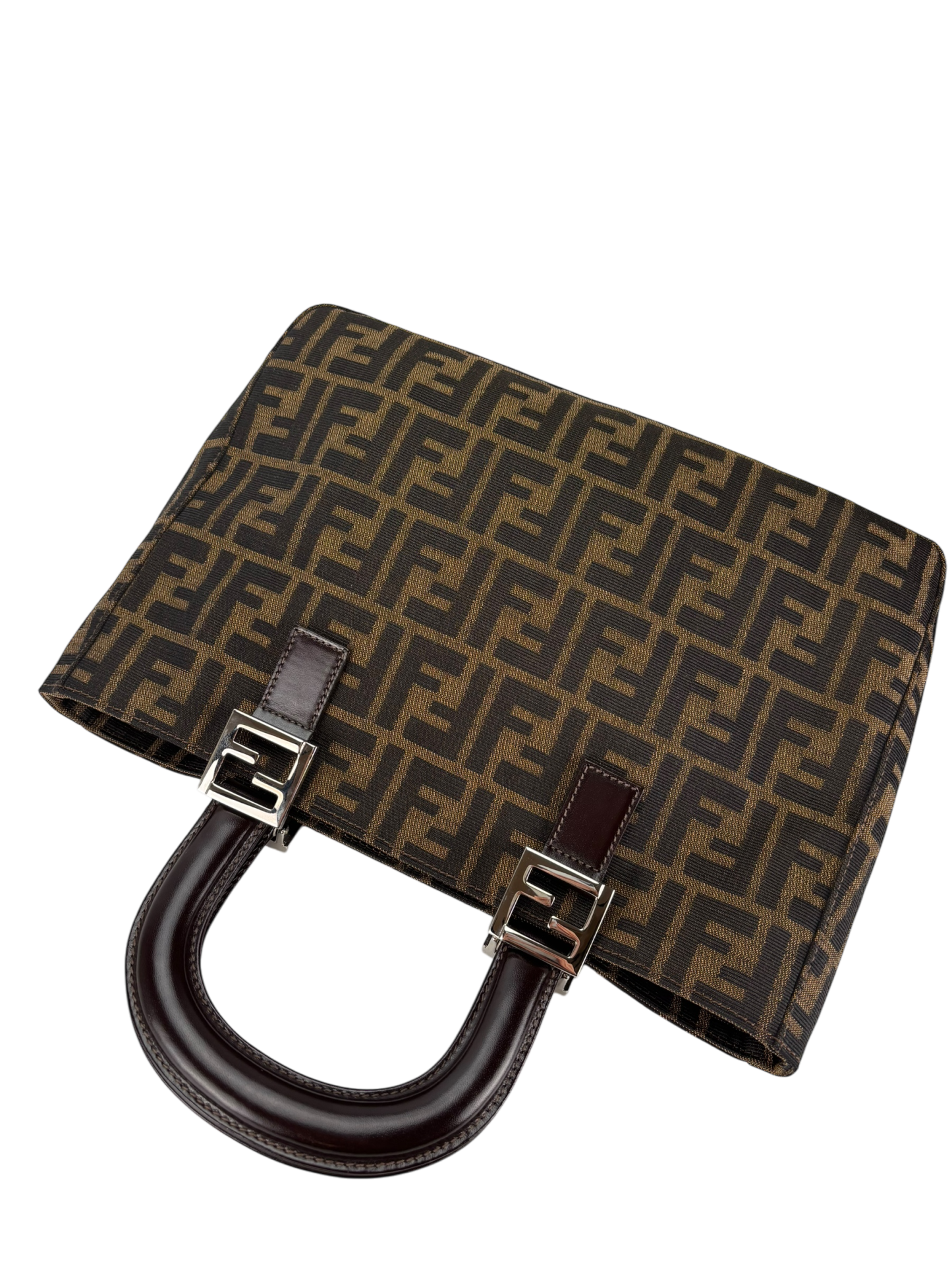 FENDI - Brown Canvas Zucca Nylon Handbag