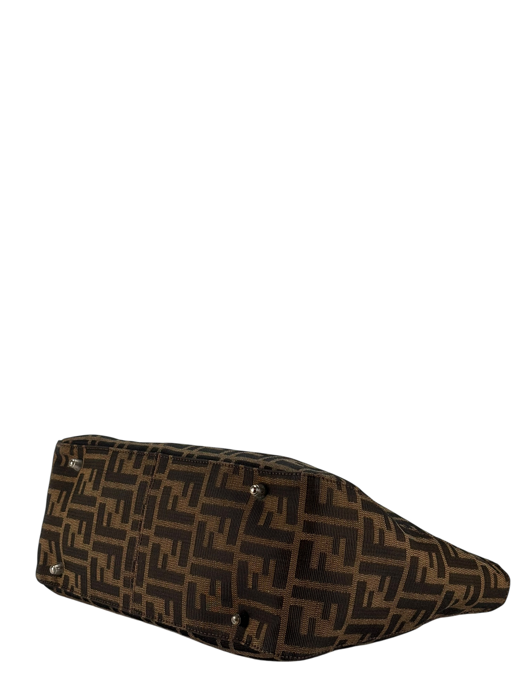 FENDI - Brown Canvas Zucca Nylon Handbag