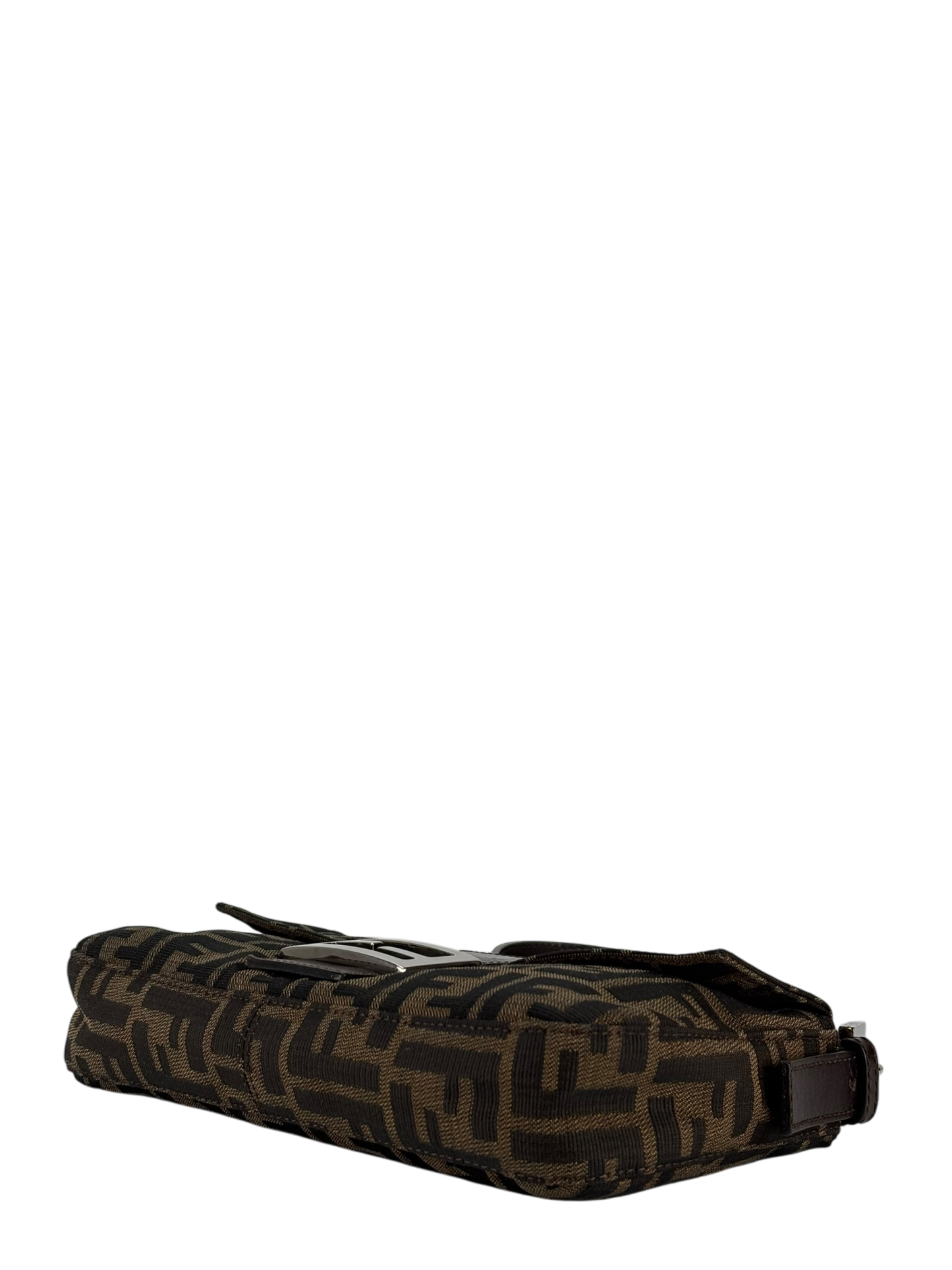 FENDI - Brown Canvas Fendi Zucca Mamma Bucket Leather Shoulder Bag