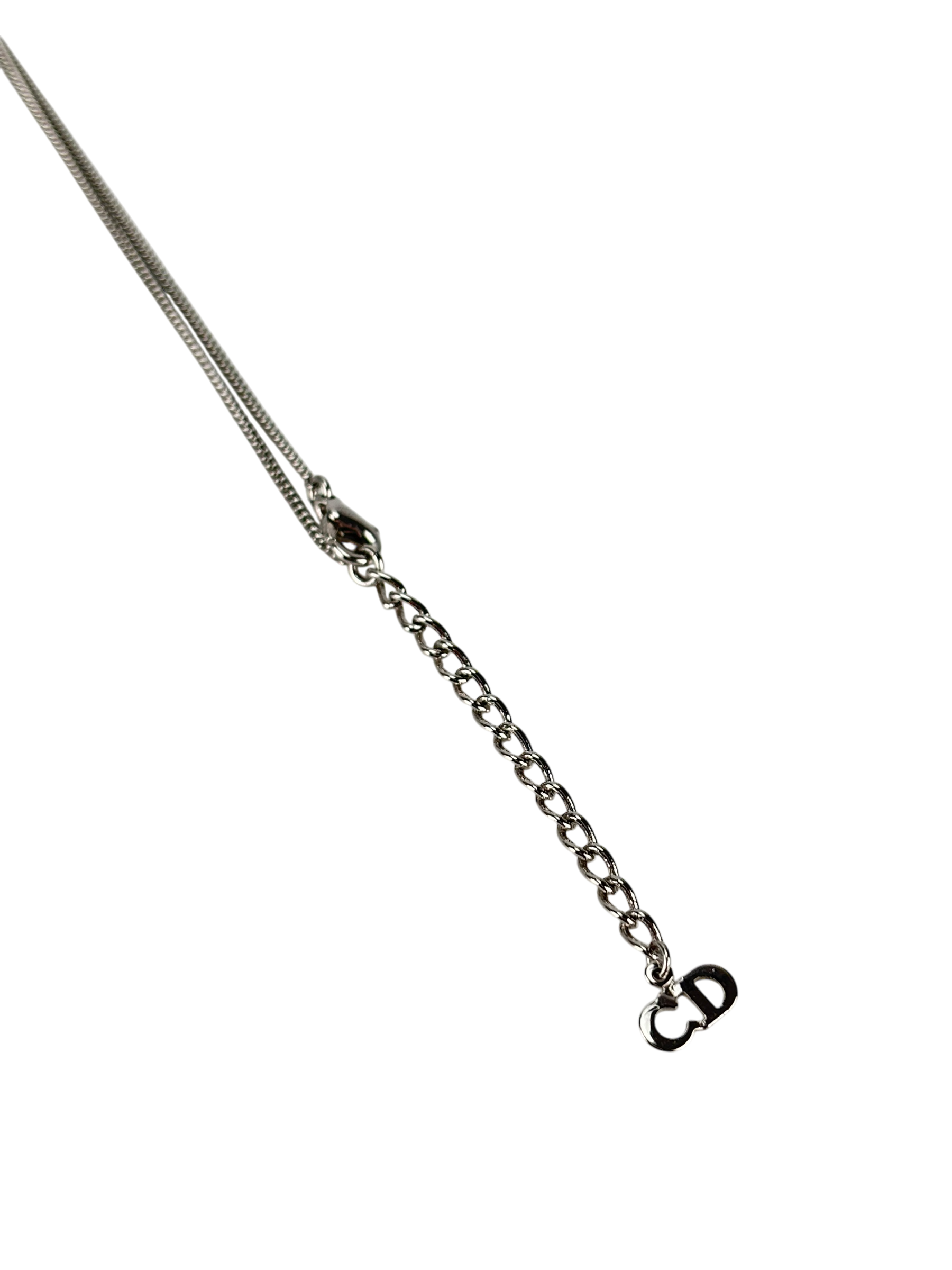 CHRISTIAN DIOR - Sliver Heart Fringe Necklace