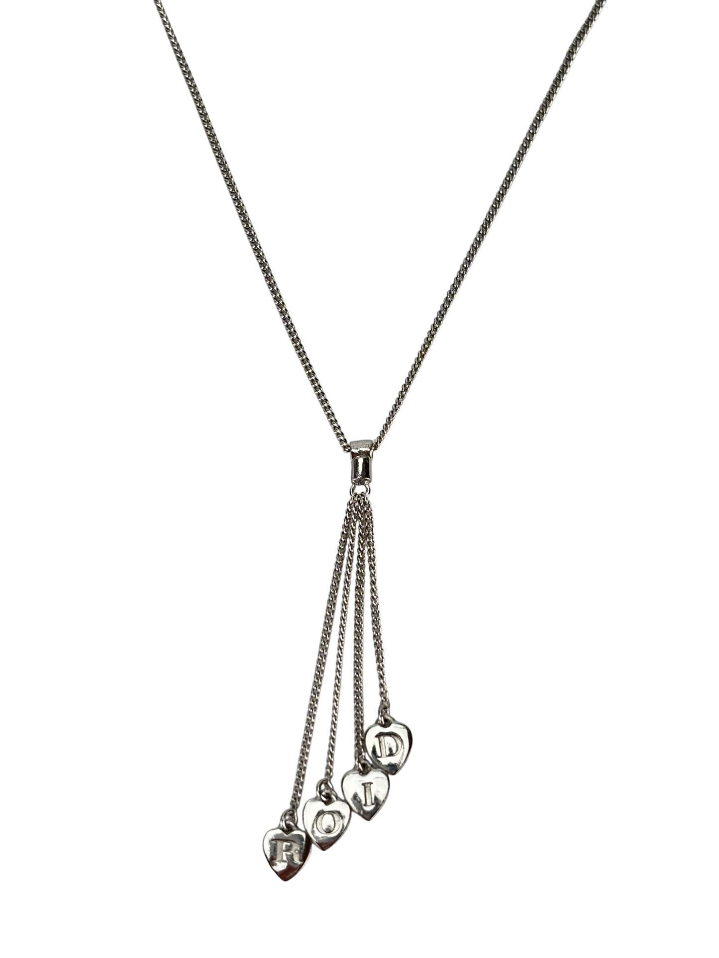 CHRISTIAN DIOR - Sliver Heart Fringe Necklace
