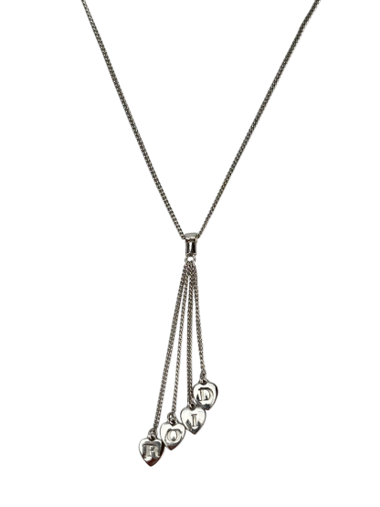 CHRISTIAN DIOR - Sliver Heart Fringe Necklace