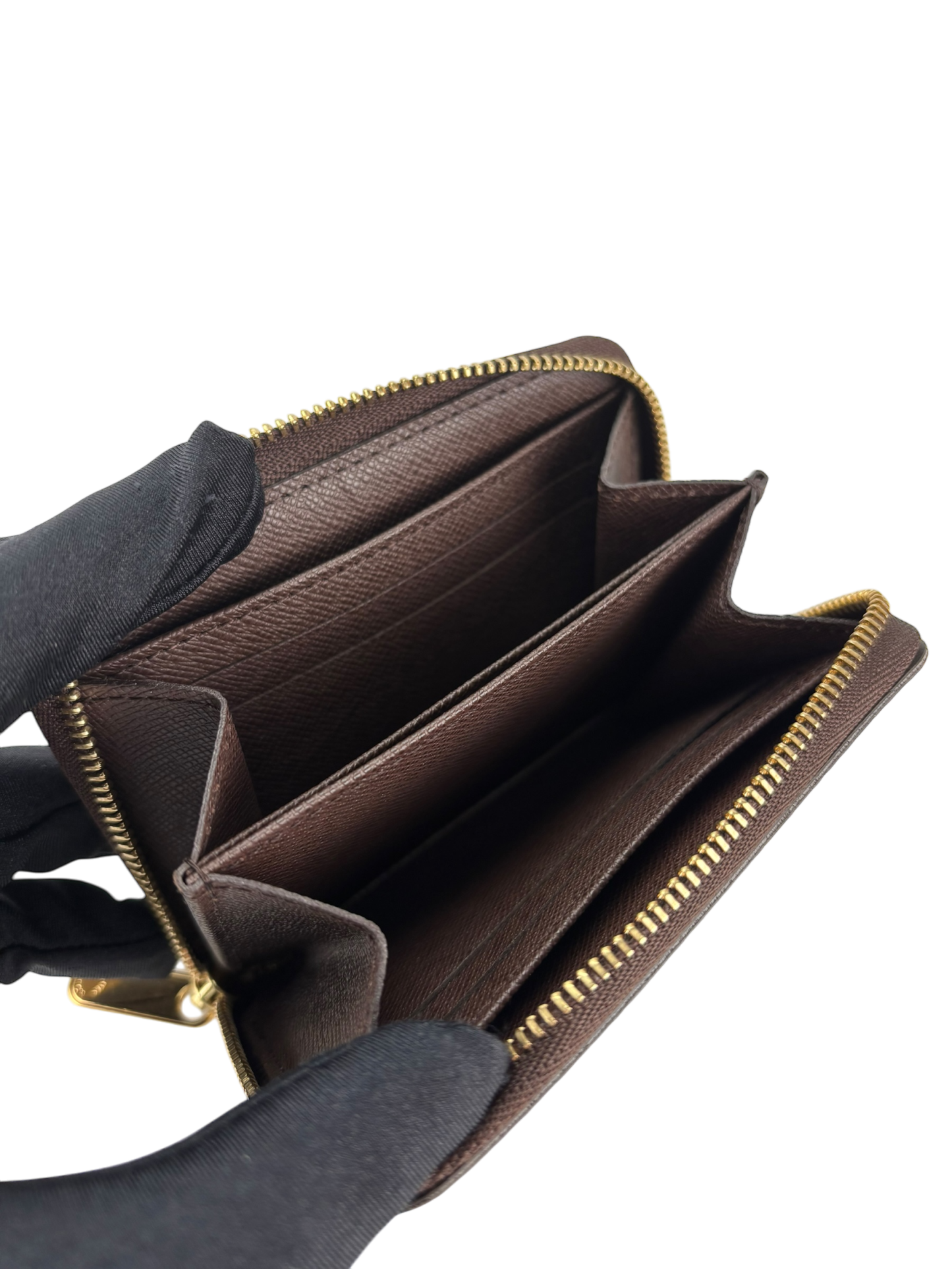 LOUIS VUITTON - Damier Zippy Coin Purse Wallet Card Holder Ebene 