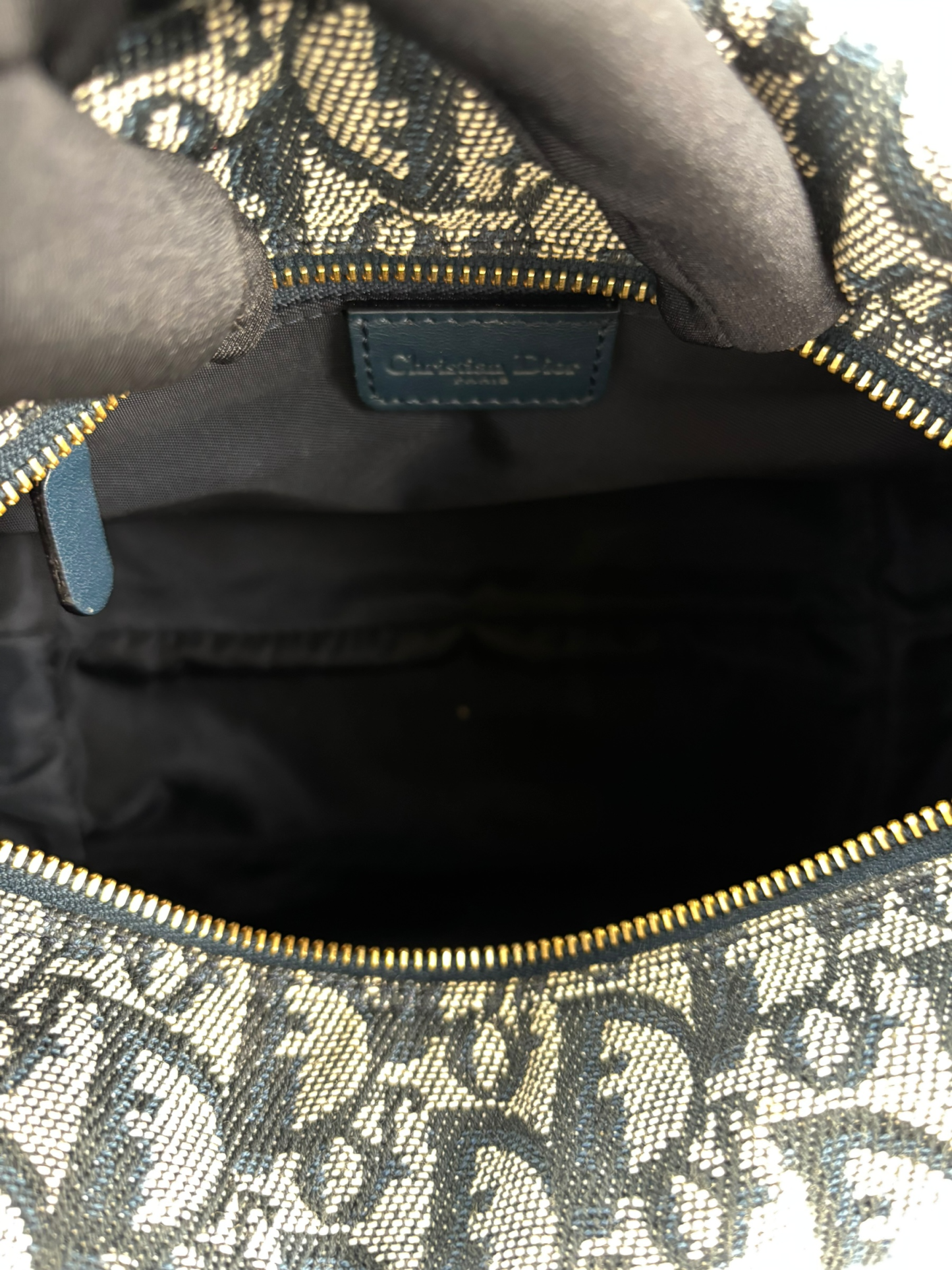 CHRISTIAN DIOR - Canvas Blue Trotter Pouch Accessory Handbag