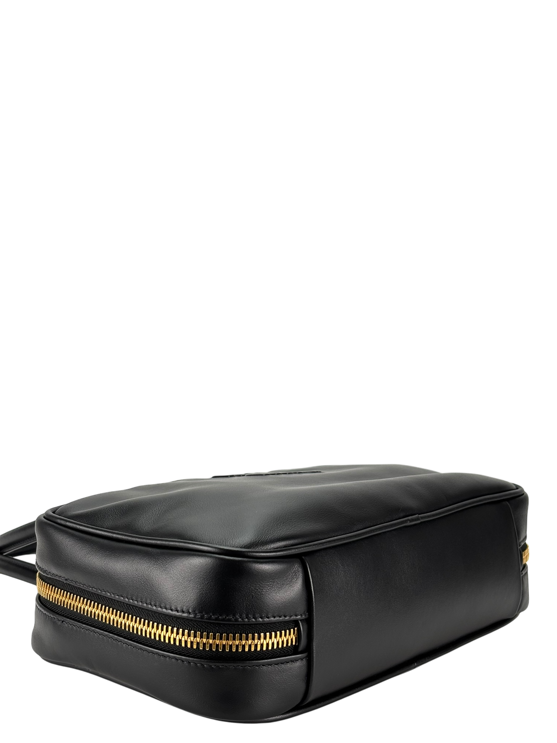 MIUMIU - Calfskin Black Leather Bow Handle Bag