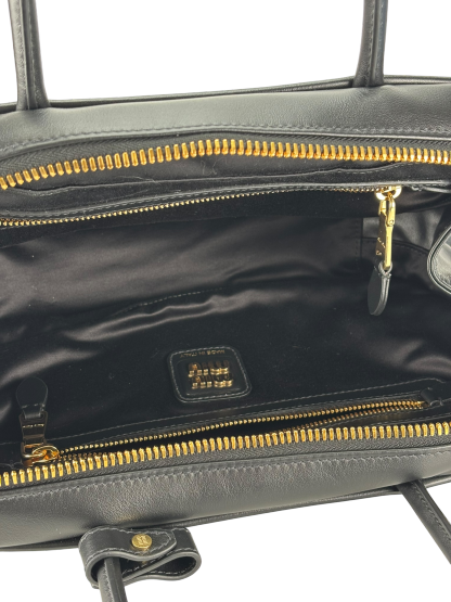 MIUMIU - Calfskin Black Leather Bow Handle Bag