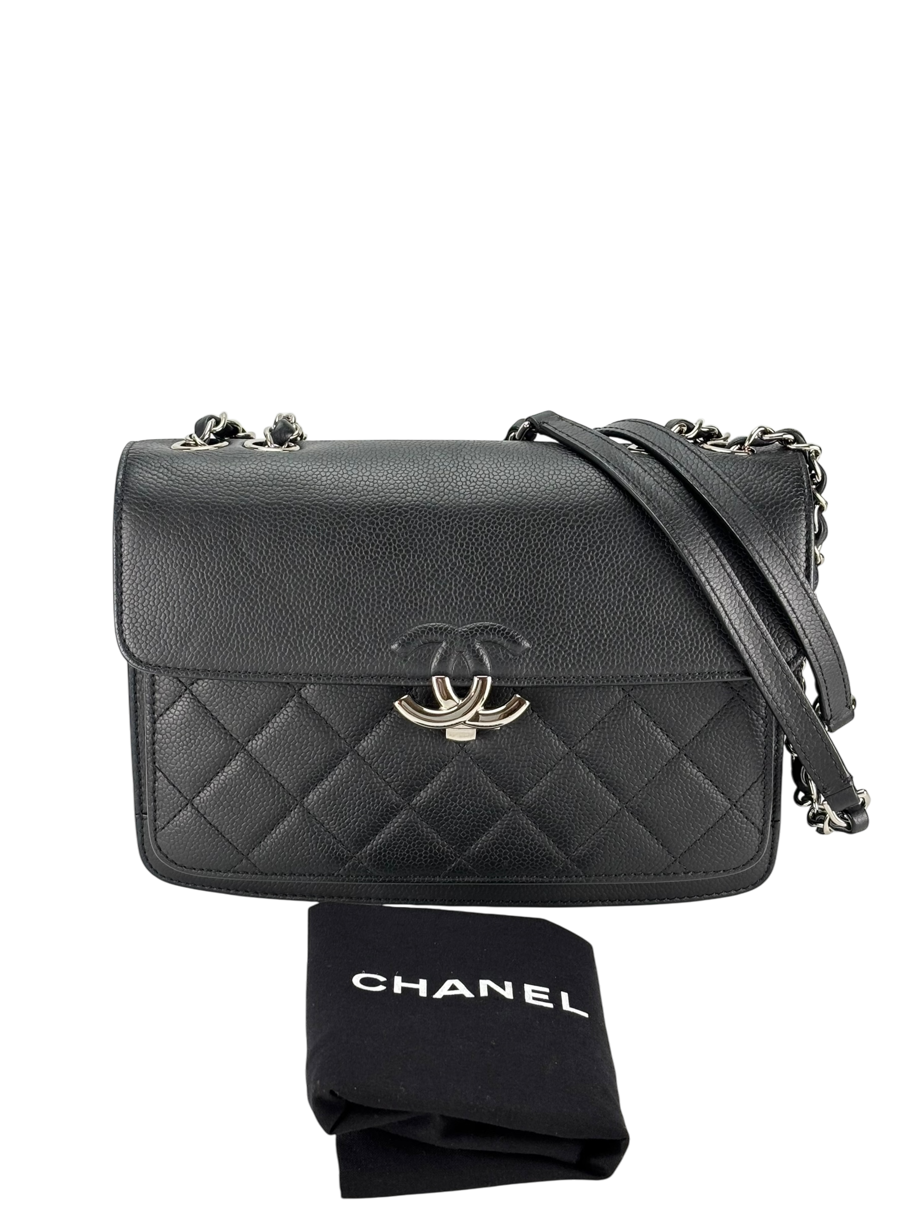 CHANEL - Caviar Black Urban Chain Companion Flap Bag
