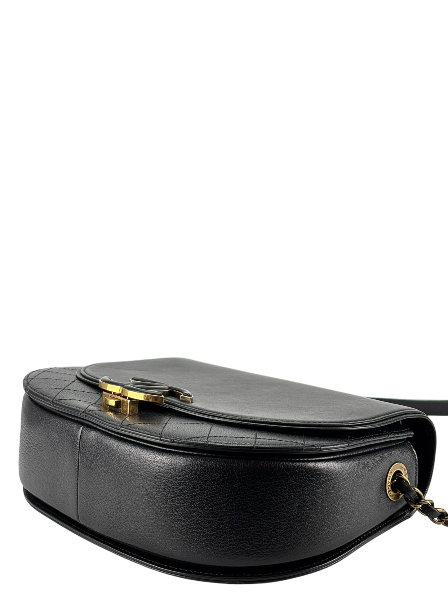 CHANEL - Calfskin Black Quilted Coco Curve Flap Bag