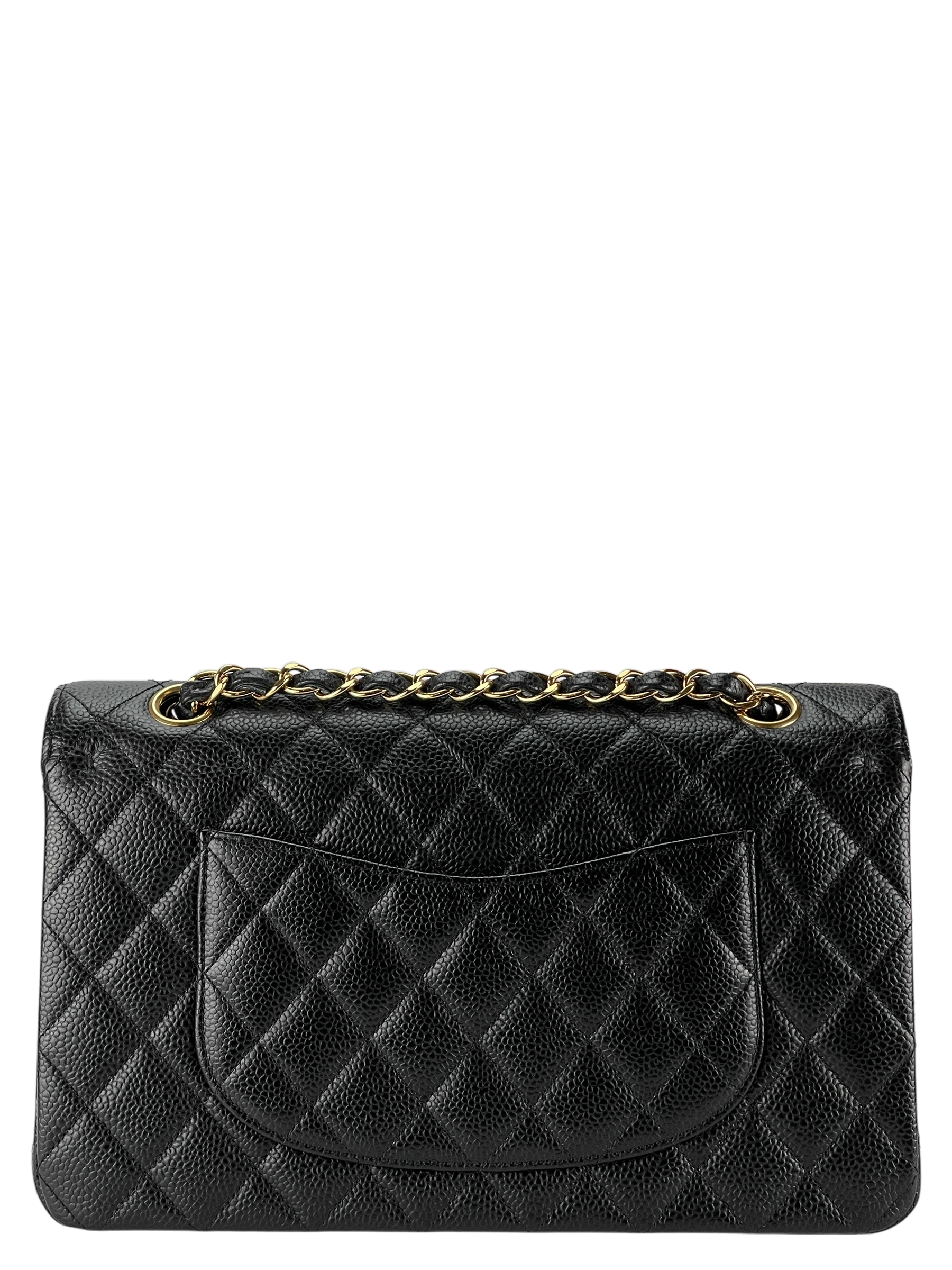 CHANEL - Medium Classic Double Flap Bag Black Caviar Gold Hardware (CF25) 