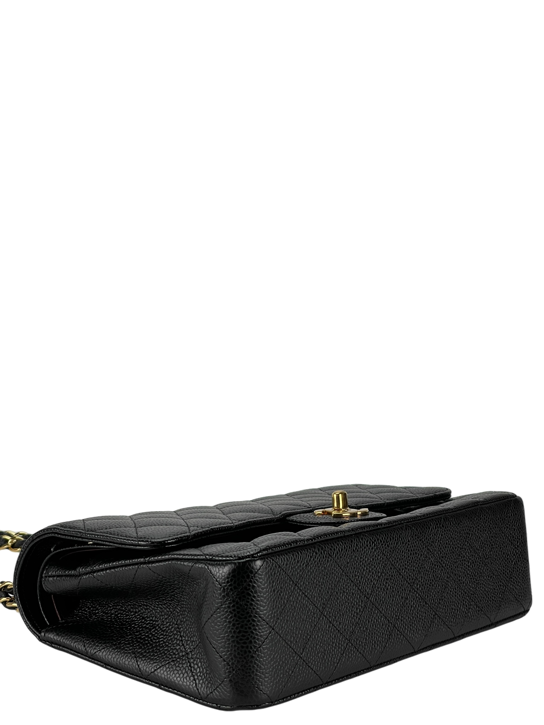 CHANEL - Medium Classic Double Flap Bag Black Caviar Gold Hardware (CF25) 