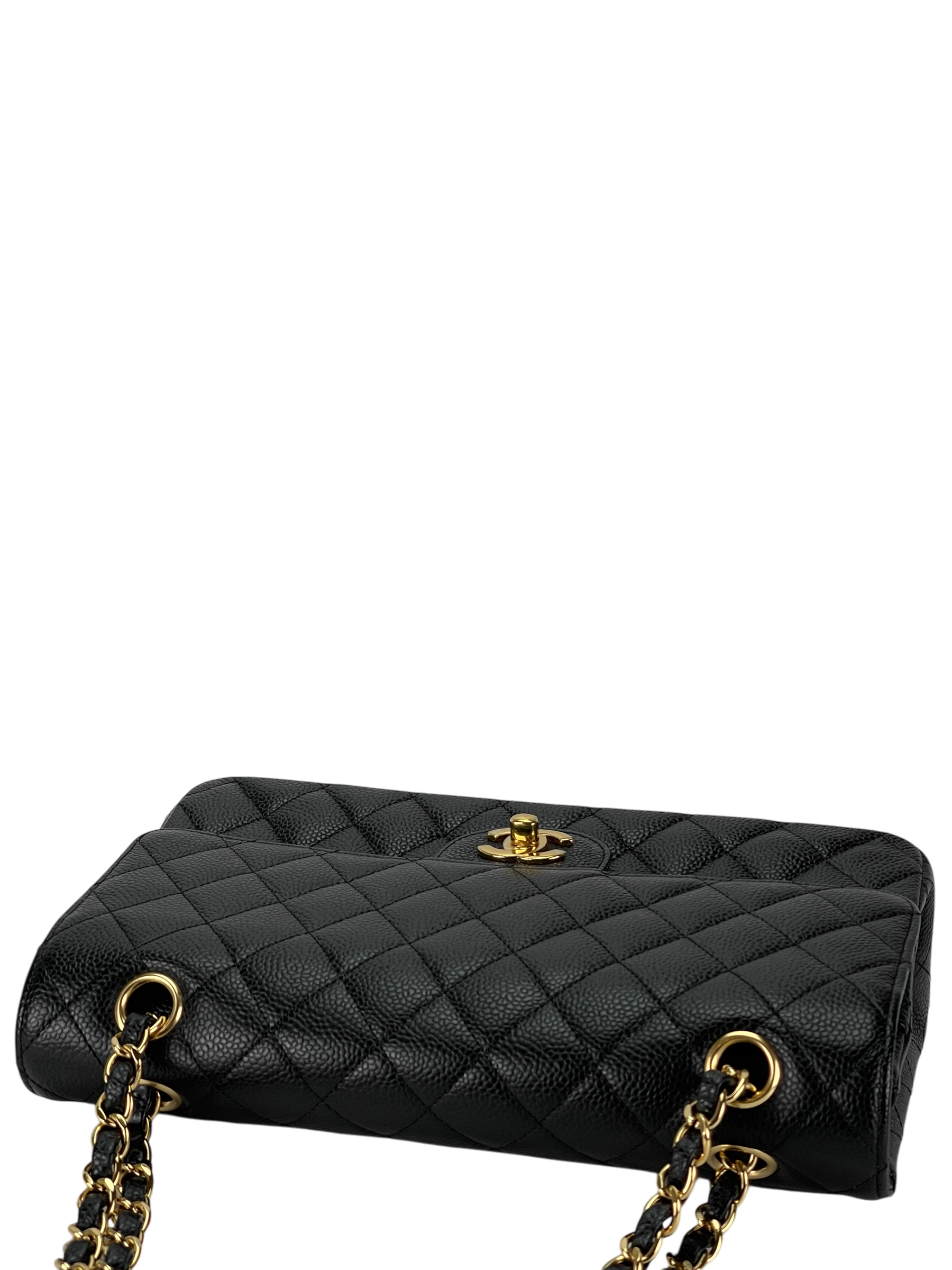CHANEL - Medium Classic Double Flap Bag Black Caviar Gold Hardware (CF25) 