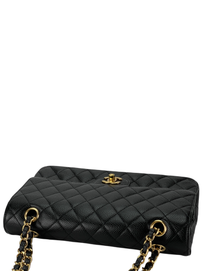 CHANEL - Medium Classic Double Flap Bag Black Caviar Gold Hardware (CF25) 