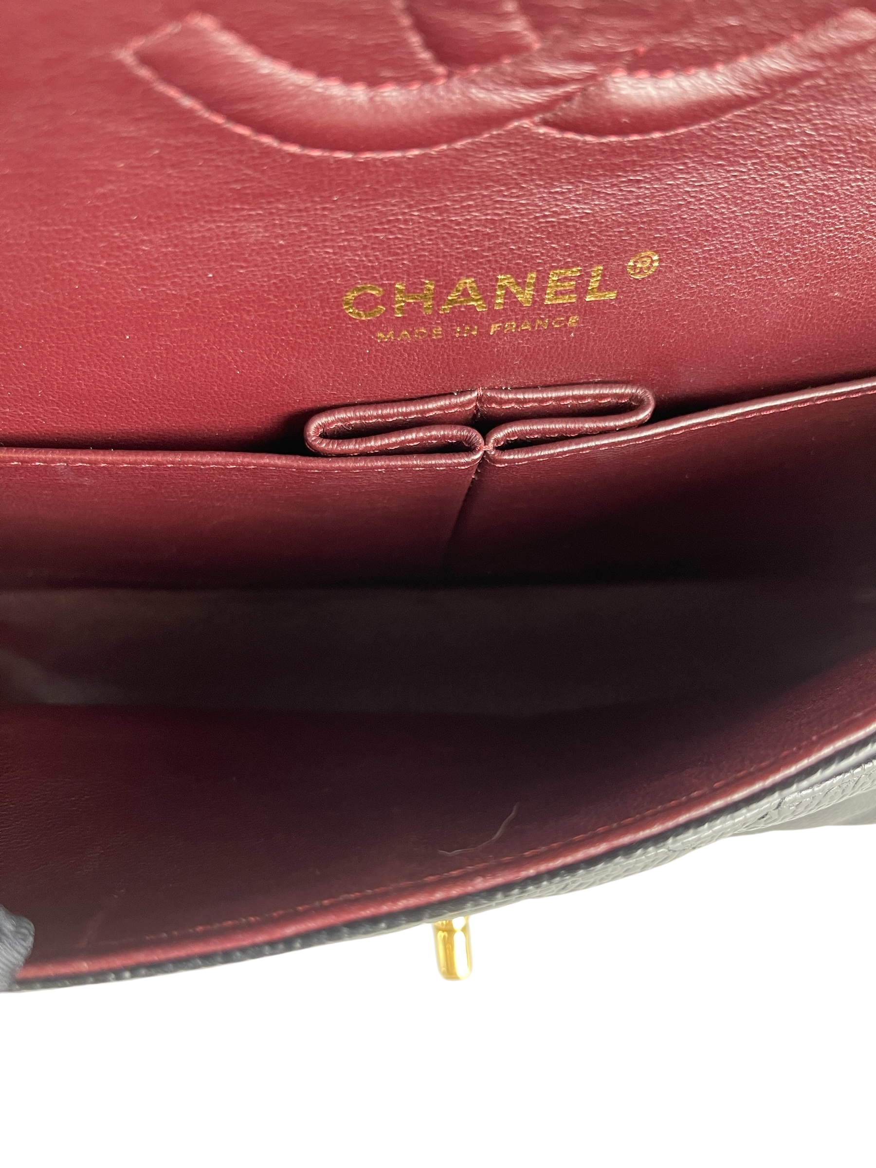 CHANEL - Medium Classic Double Flap Bag Black Caviar Gold Hardware (CF25) 