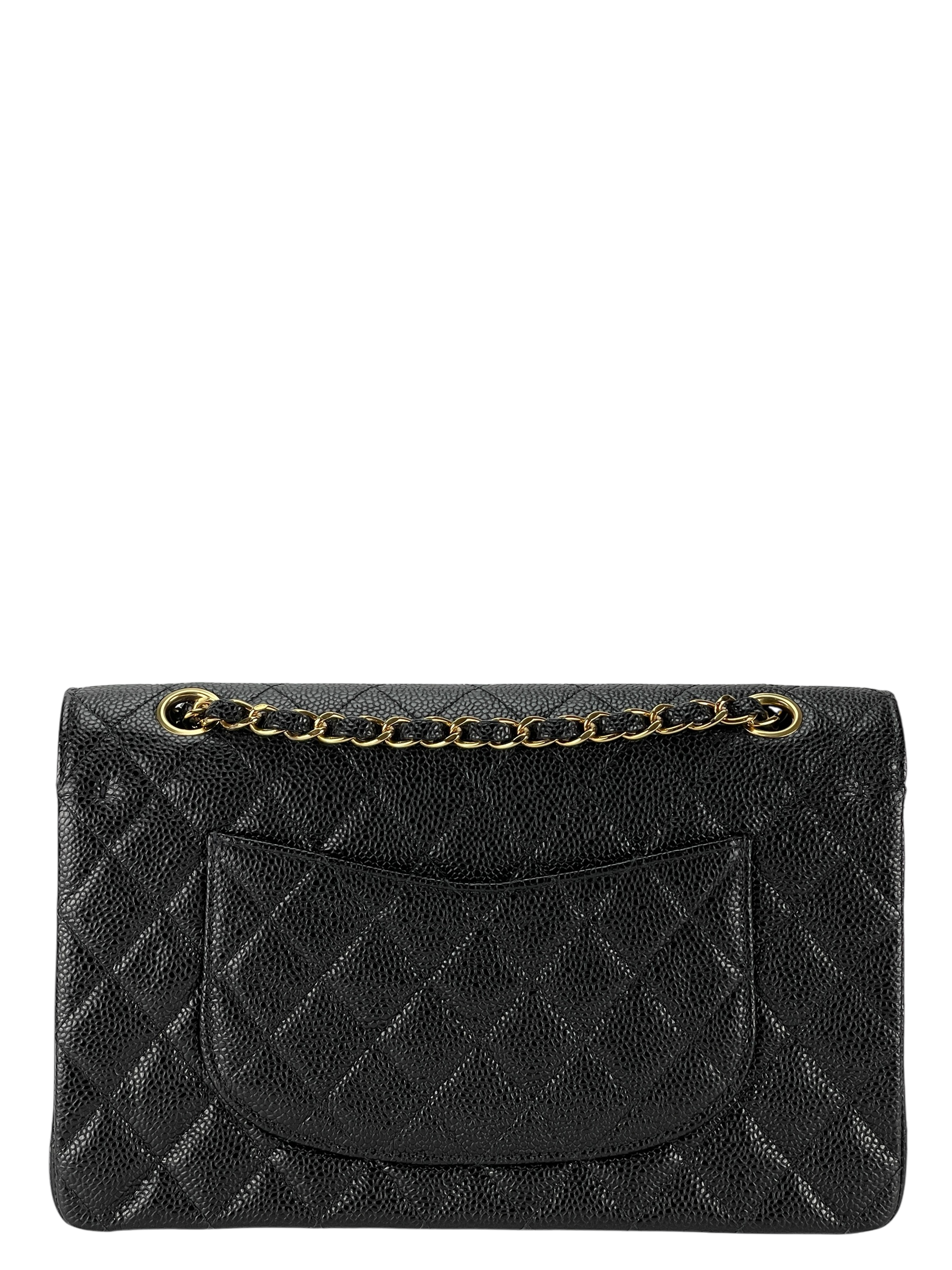 CHANEL - Medium Classic Double Flap Bag Black Caviar Gold Hardware (CF25) 
