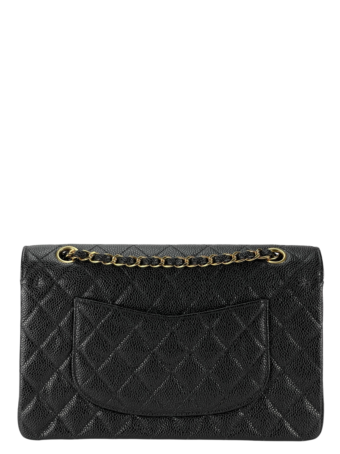 CHANEL - Medium Classic Double Flap Bag Black Caviar Gold Hardware (CF25) 