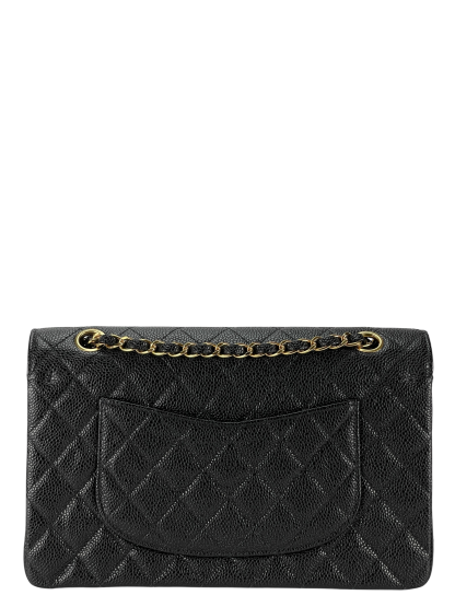 CHANEL - Medium Classic Double Flap Bag Black Caviar Gold Hardware (CF25) 