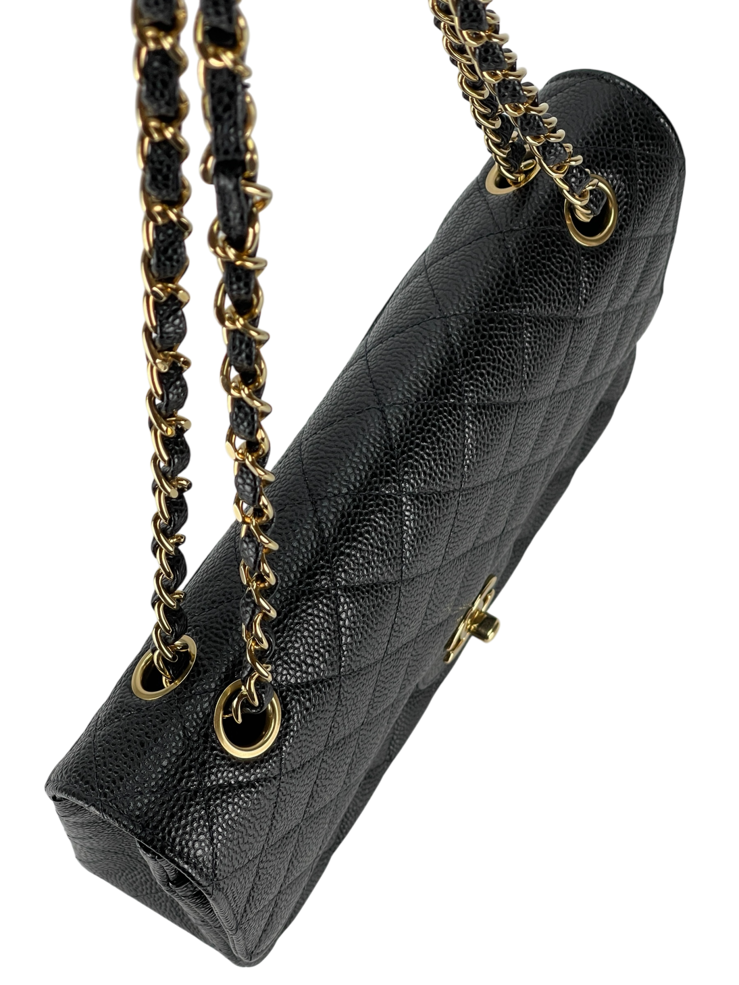 CHANEL - Medium Classic Double Flap Bag Black Caviar Gold Hardware (CF25)