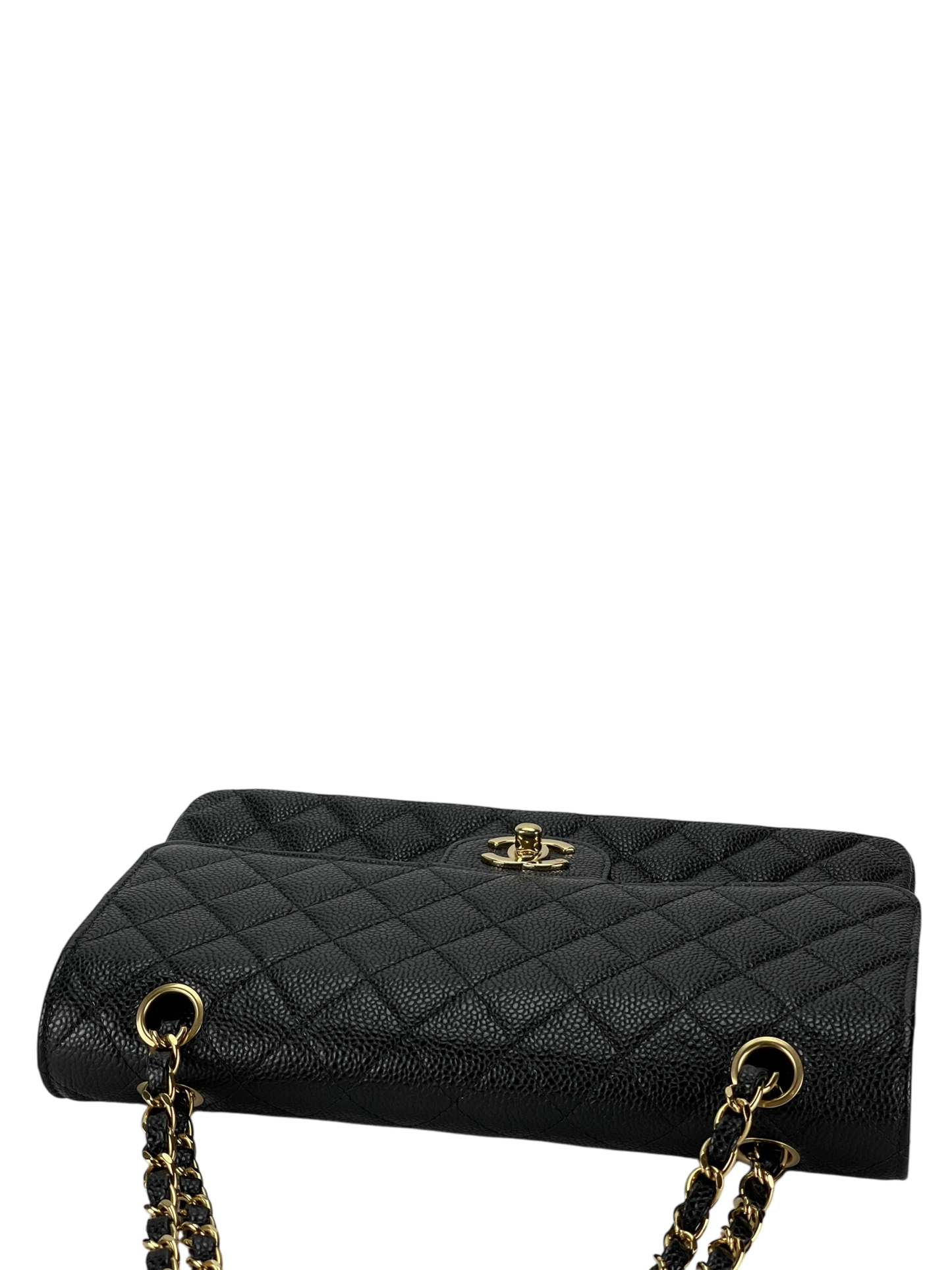 CHANEL - Medium Classic Double Flap Bag Black Caviar Gold Hardware (CF25)