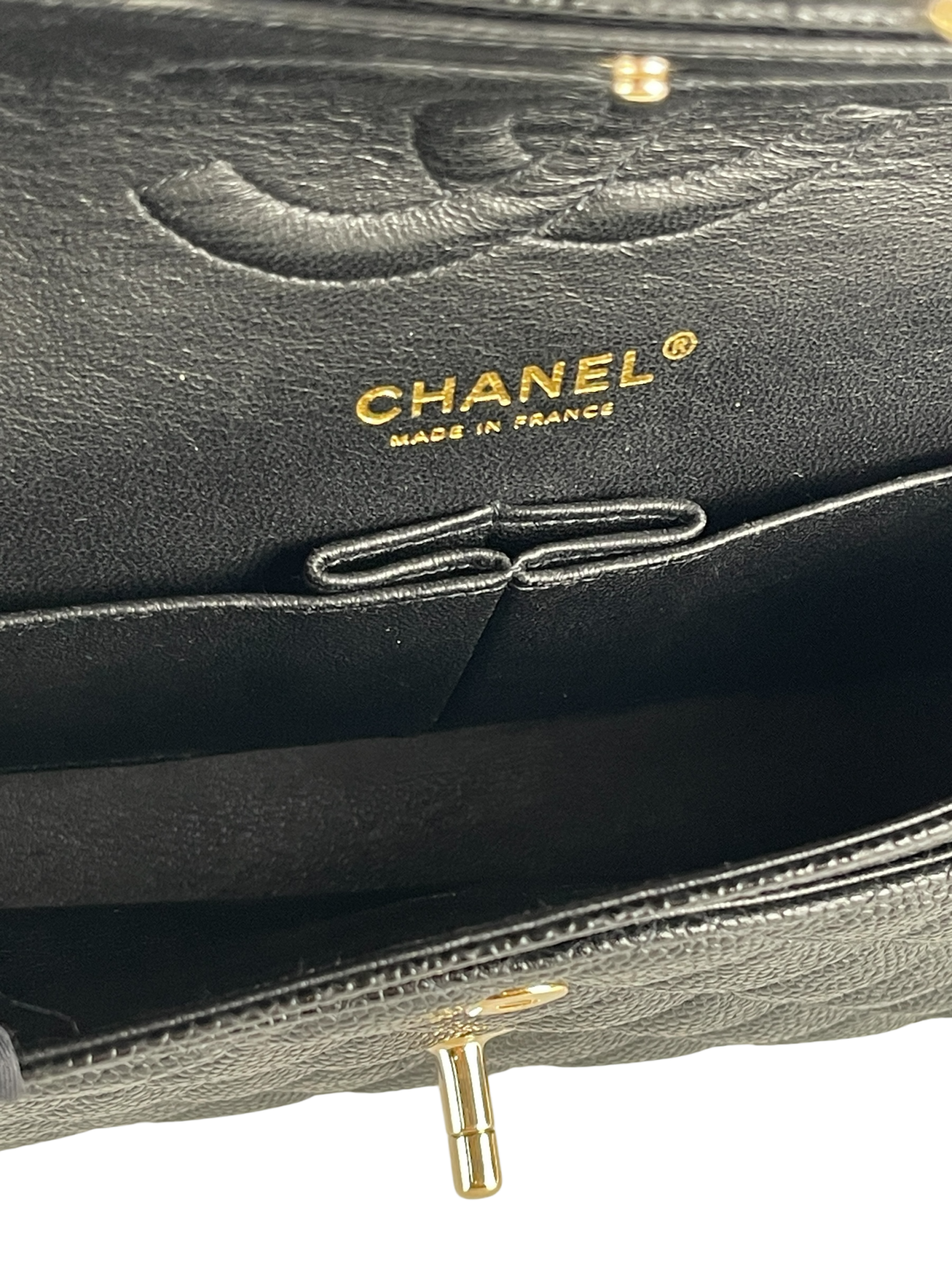 CHANEL - Medium Classic Double Flap Bag Black Caviar Gold Hardware (CF25)
