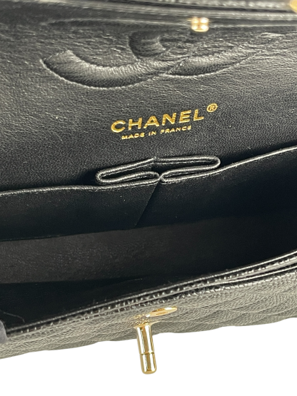 CHANEL - Medium Classic Double Flap Bag Black Caviar Gold Hardware (CF25) 