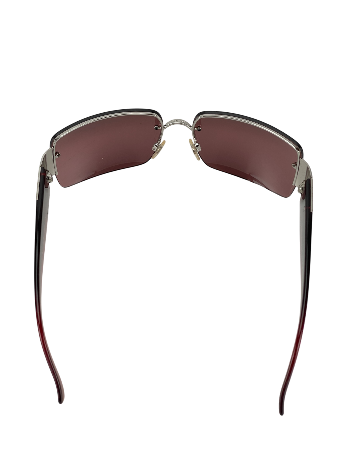 CHANEL - Red Coco Mark Sunglasses Sliver Metal