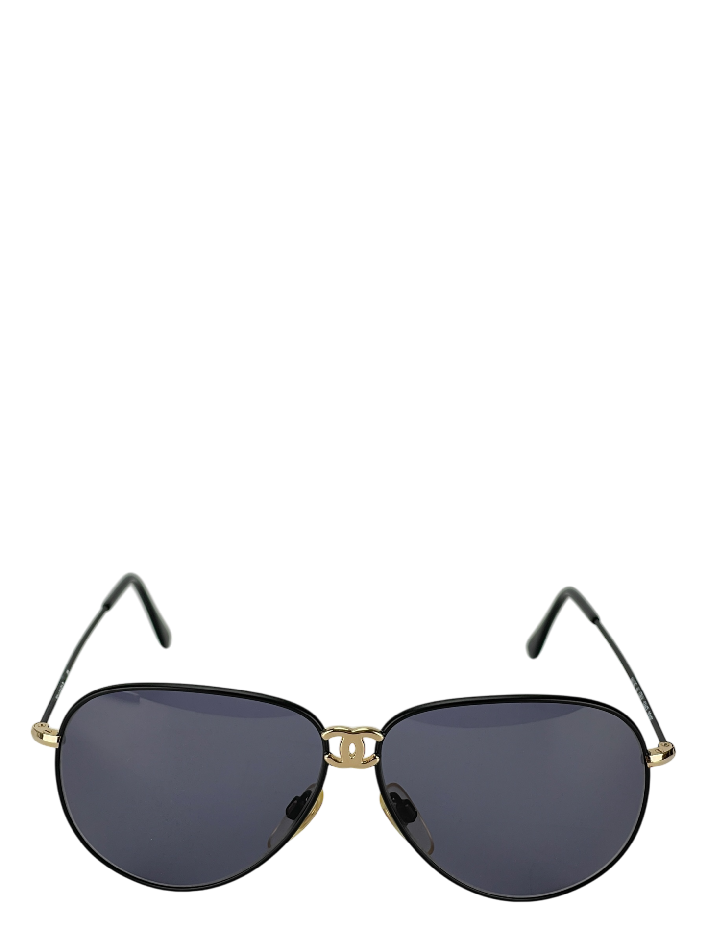 CHANEL - Blue Coco Mark Sunglasses Black Metal