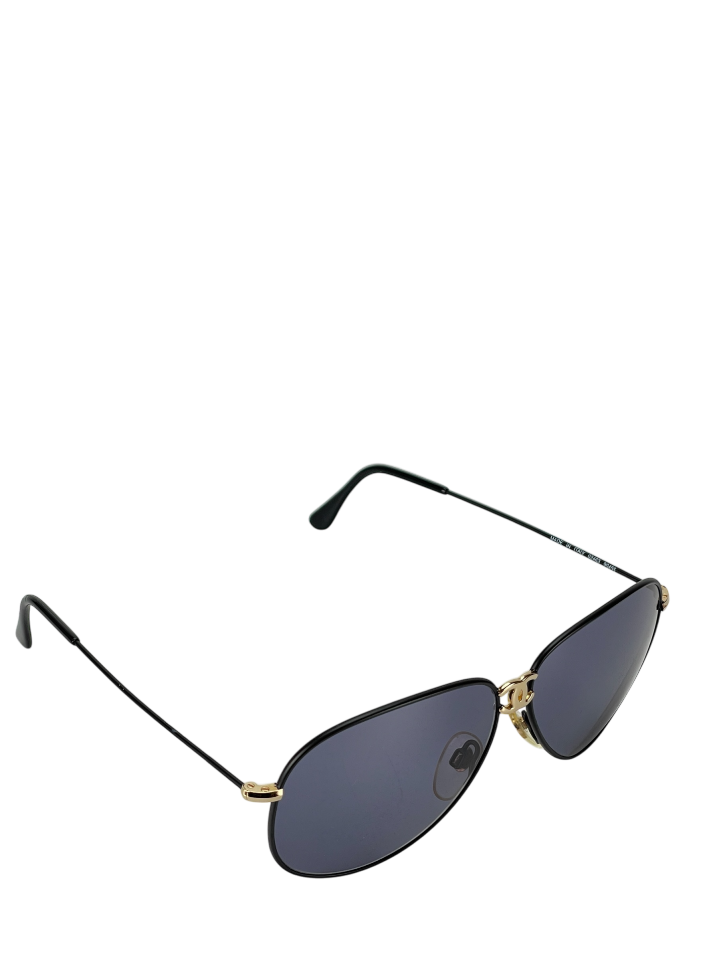 CHANEL - Blue Coco Mark Sunglasses Black Metal