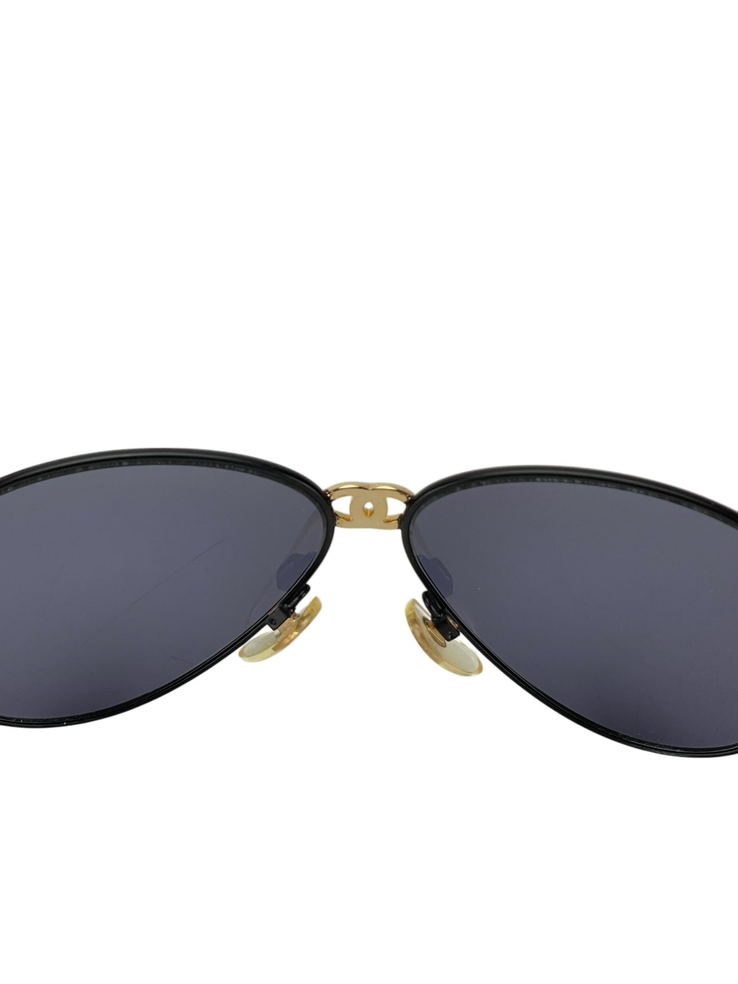 CHANEL - Blue Coco Mark Sunglasses Black Metal