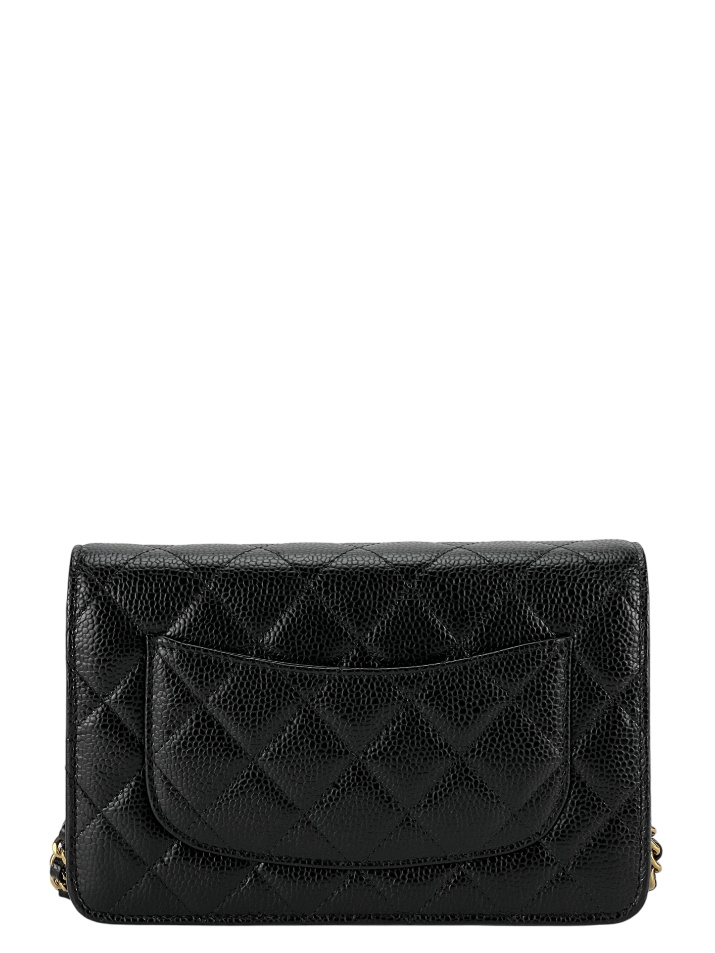 CHANEL - Black Caviar Wallet On Chain Gold-Tone Metal (WOC)
