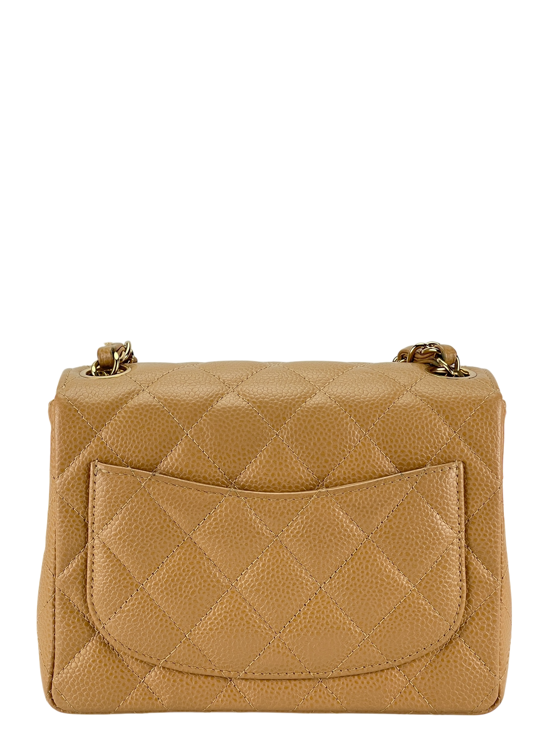 CHANEL - Beige Mini Matlasse 17 Caviar Single Flap Chain Shoulder Bag 